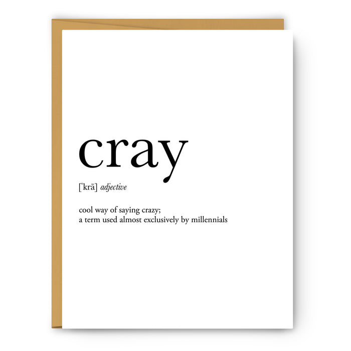 Cray Definition - Unframed Art Print Or Greeting Card