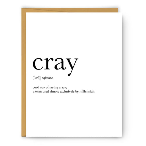 Cray Definition - Unframed Art Print Or Greeting Card