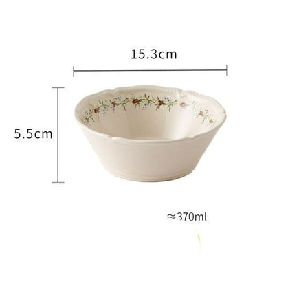 Cream Floral Pastoral Embossed Bowls