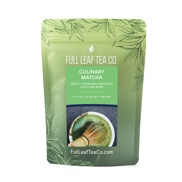 A 4oz bag of Culinary Matcha by Full Leaf Tea Co