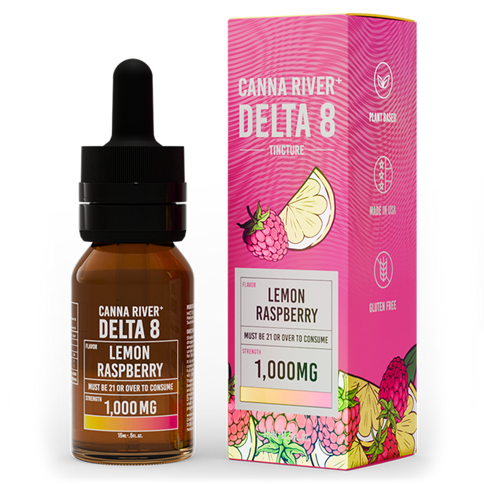 Canna River D8 Tincture Lemon Raspberry 1000mg D8 15mL