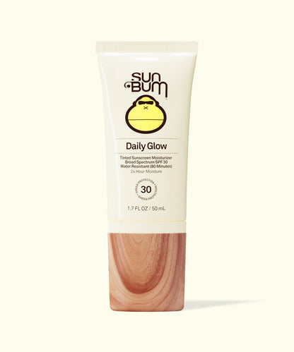 Sun Bum Daily tinted sunscreen moisturizer with SPF 30 in a cream tube with wooden cap