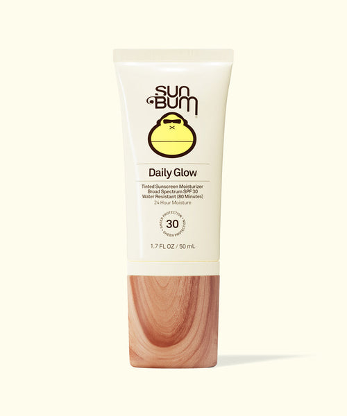 Sun Bum Daily tinted sunscreen moisturizer with SPF 30 in a cream tube with wooden cap