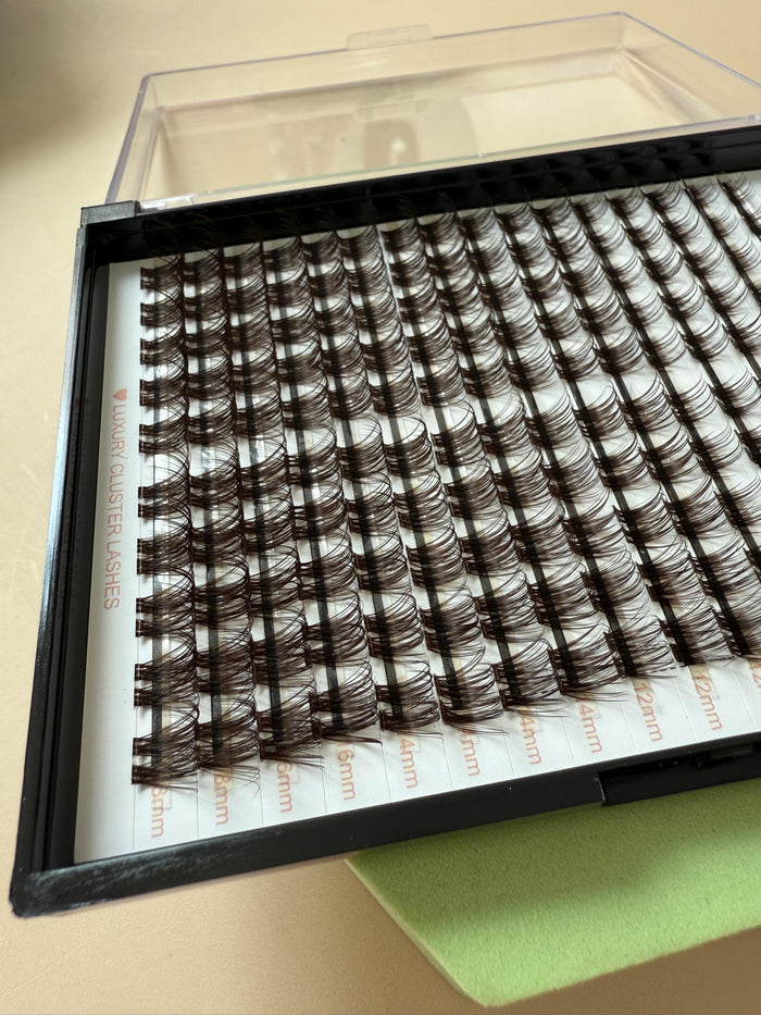 Dark Brown DD Curl Cashmere Lash Extensions – Large Tray 8–18mm by MinuLashes