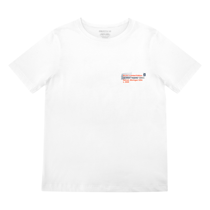 Youth graphic tee with “Detroit Tigers Drip” design — front view