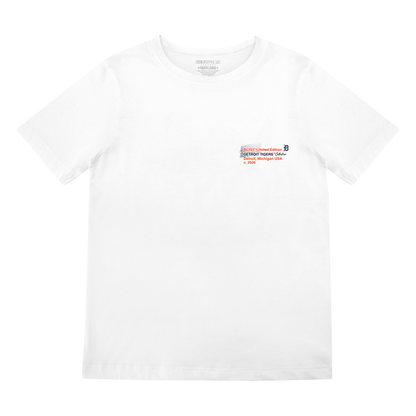 Youth graphic tee with “Detroit Tigers Drip” design — front view