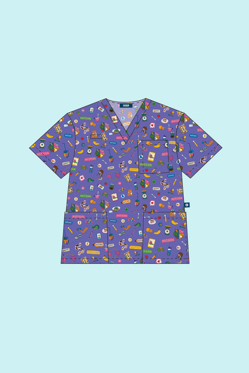 Dietitian  – Unisex Printed Scrub Top