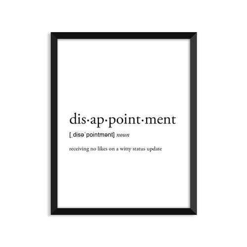 Disappointment Definition - Unframed Art Print Or Greeting Card