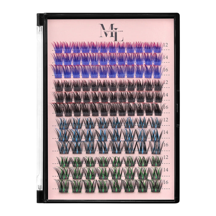 DIY Lash Clusters D-Curl Color Mix – 4 Styles in One Pack by MinuLashes