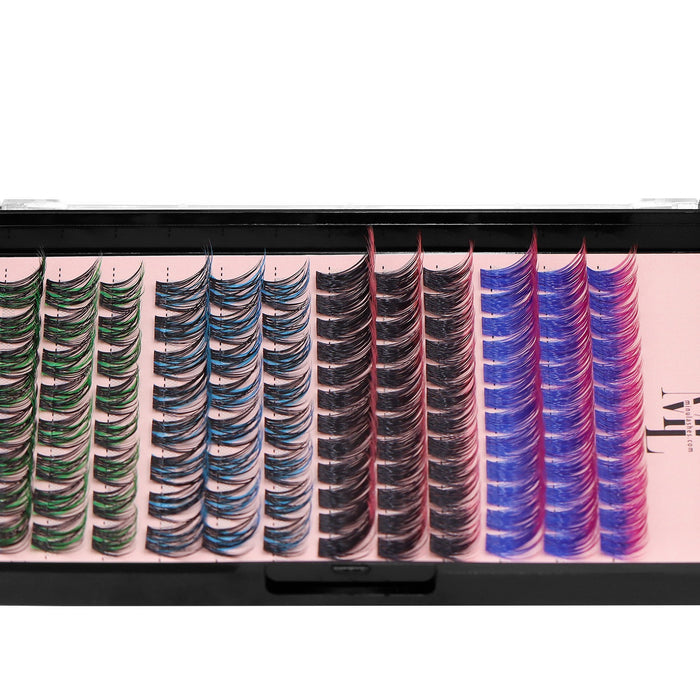 DIY Lash Clusters D-Curl Color Mix – 4 Styles in One Pack by MinuLashes