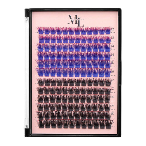 DIY Lash Clusters D-Curl Ombre – Black to Color Fade by MinuLashes