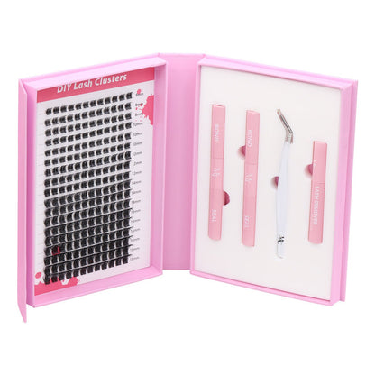 Diy Lash Extension Kit – Cluster Lashes with Bond & Seal & Tweezers (Pink Edition)