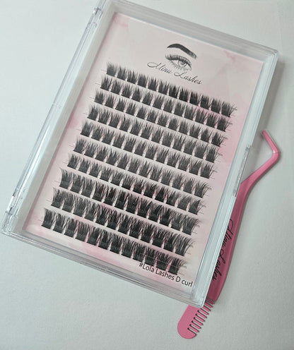 DIY Lash Extension Kit – Large Cluster Tray + Tweezer 4 Styles  10 12 14mm