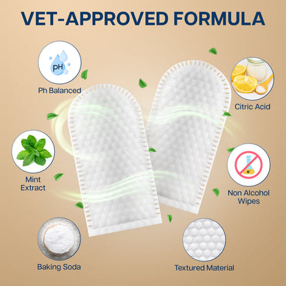 Dog & Cat Ear Cleaning Wipes – 100 Count Mint Scented Pet Ear Finger Wipes