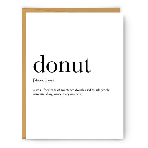 Donut Definition - Unframed Art Print Or Greeting Card