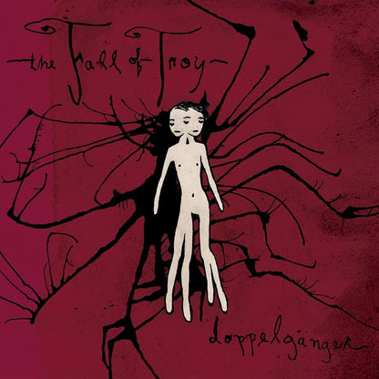 Album cover with a stylized figure and text on a red background