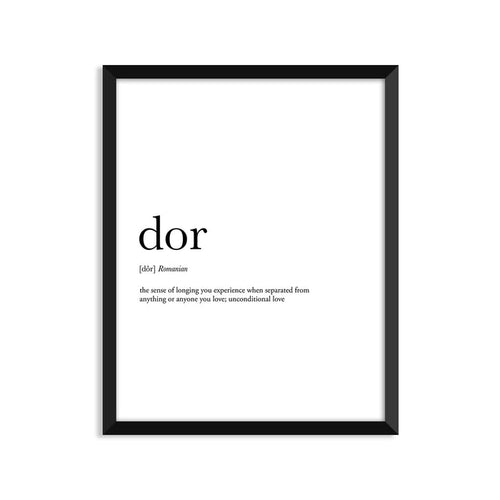 Dor Definition - Unframed Art Print Or Greeting Card