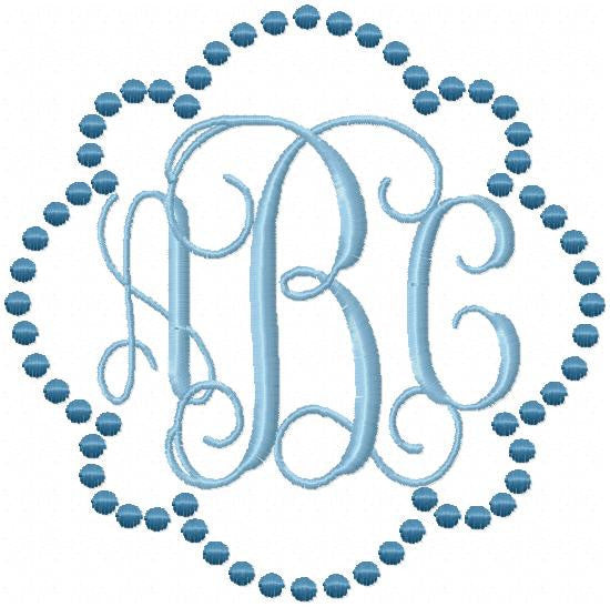 Dot Monogram Frame - Comes in 5 Sizes 4,5,6,7,8,9 inch sizes - Machine Embroidery Design