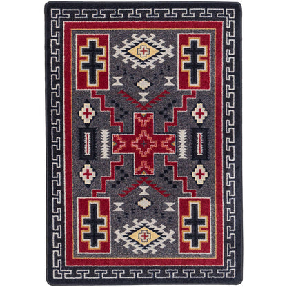 Image of an area rug, Double Cross - Gray