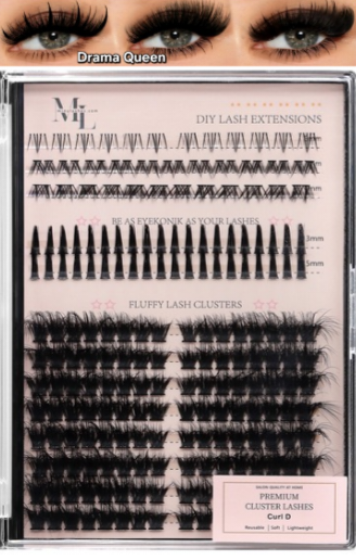 Drama Queen Fluffy Lash Extensions  D Curl – Black