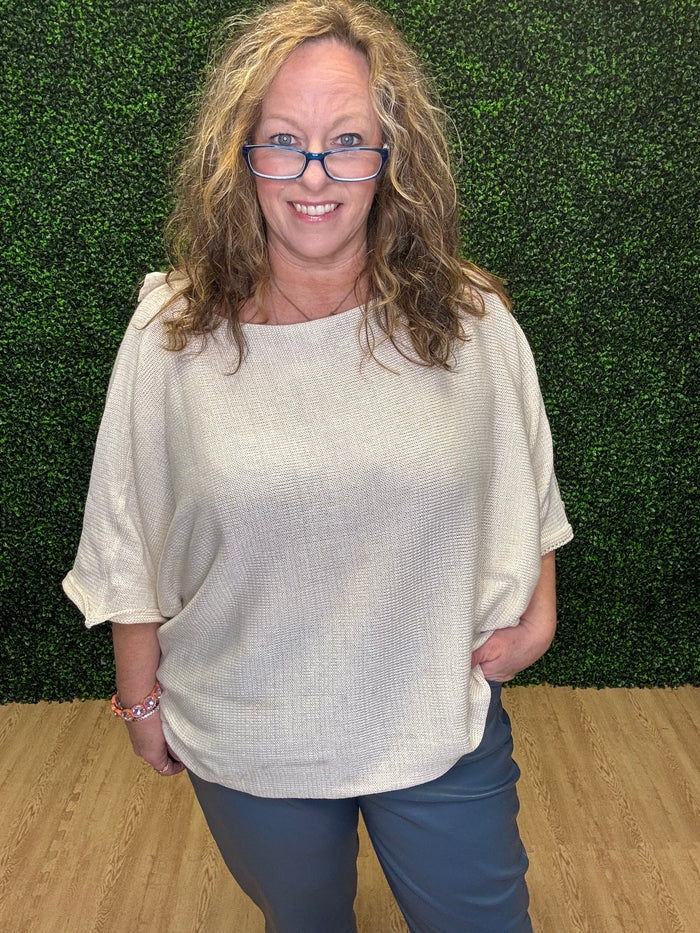 Easel Boatneck Knitted Sweater