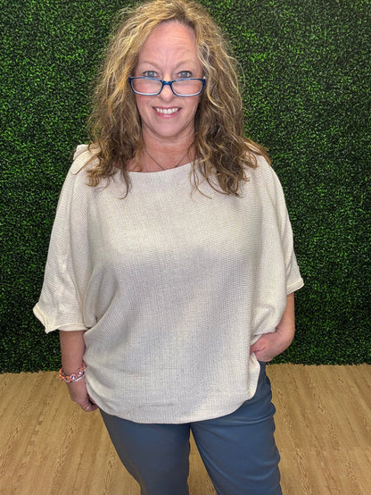Easel Boatneck Knitted Sweater