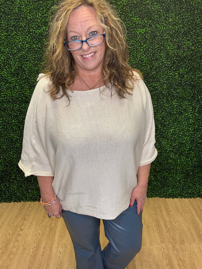 Easel Boatneck Knitted Sweater