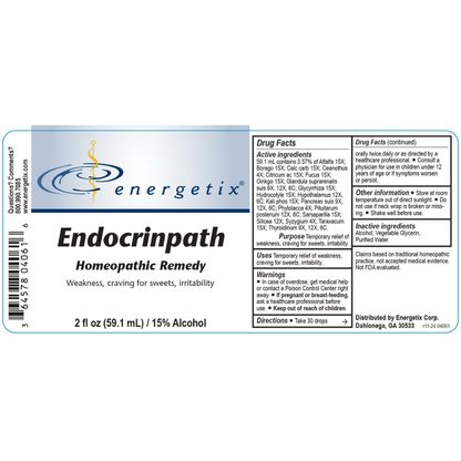 Endocrinpath is a homeopathic combination formula for symptoms related to the endocrine system.