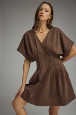 Entro Pleated Waist Mini Dress
