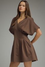 Entro Pleated Waist Mini Dress