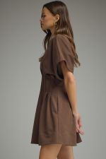 Entro Pleated Waist Mini Dress