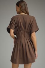 Entro Pleated Waist Mini Dress