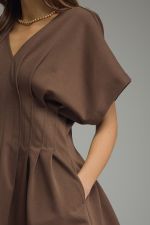 Entro Pleated Waist Mini Dress