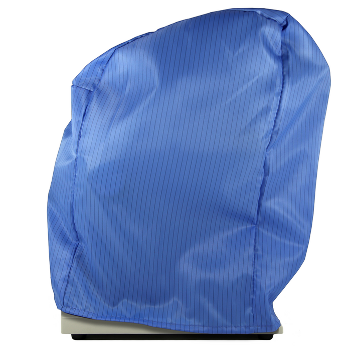 ESD Microscope Dust Cover, Opaque, Blue Fabric (Small, Tall), SKU MA02024102, three quarter front view