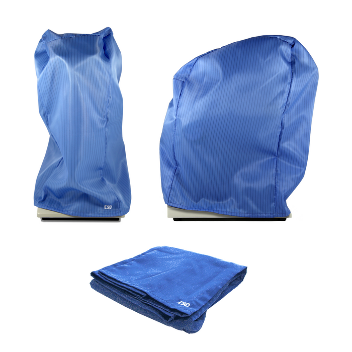 ESD Microscope Dust Cover, Opaque, Blue Fabric (Small, Tall)