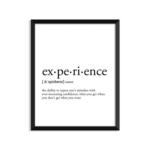 Experience Definition - Unframed Art Print Or Greeting Card