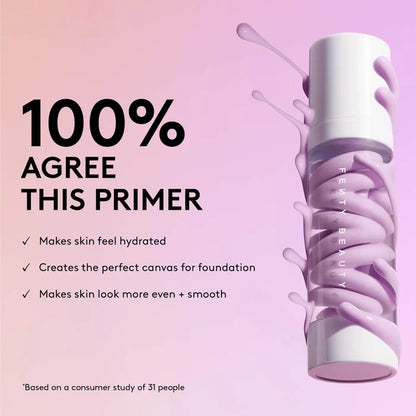 Fenty Beauty Grip Trip Hydrating Primer bottle with pump, 30ml, showing the product label and packaging design.