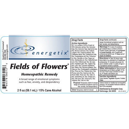Fields of Flowers®, a homeopathic formula, is a unique combination of the 38 traditional flower essences with each one long associated with a key element of emotional concern.
