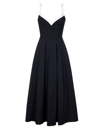 Outline image of Fit & Flare Midi Dress - Black/White