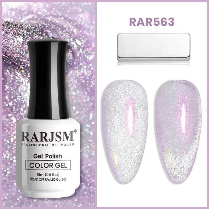 RARJSM ®Purple Pink Aurora Velvet Cat Eye Gel Polish 15 ml