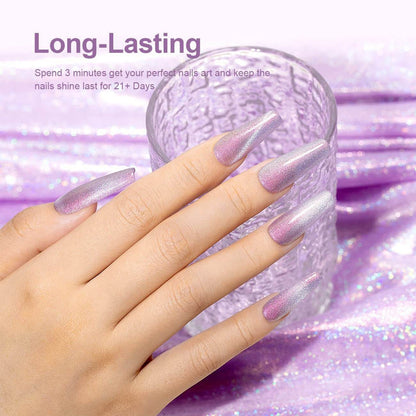 RARJSM ®Purple Pink Aurora Velvet Cat Eye Gel Polish 15 ml