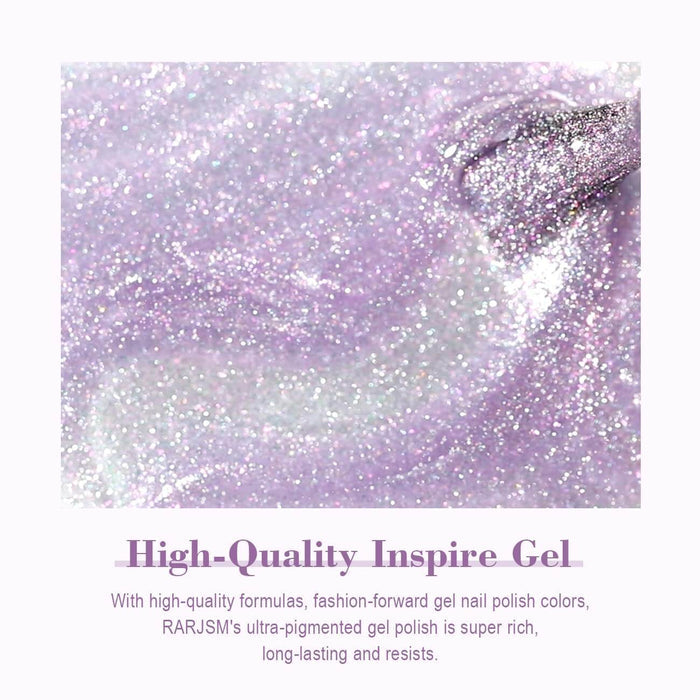 RARJSM ®Purple Pink Aurora Velvet Cat Eye Gel Polish 15 ml