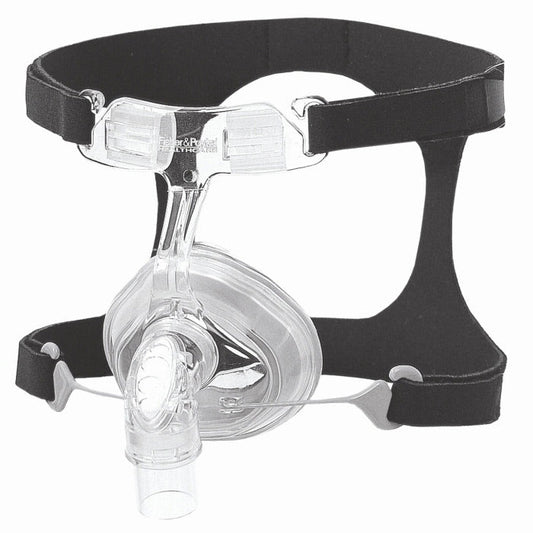 FlexiFit 405 CPAP mask with black headgear on a white background