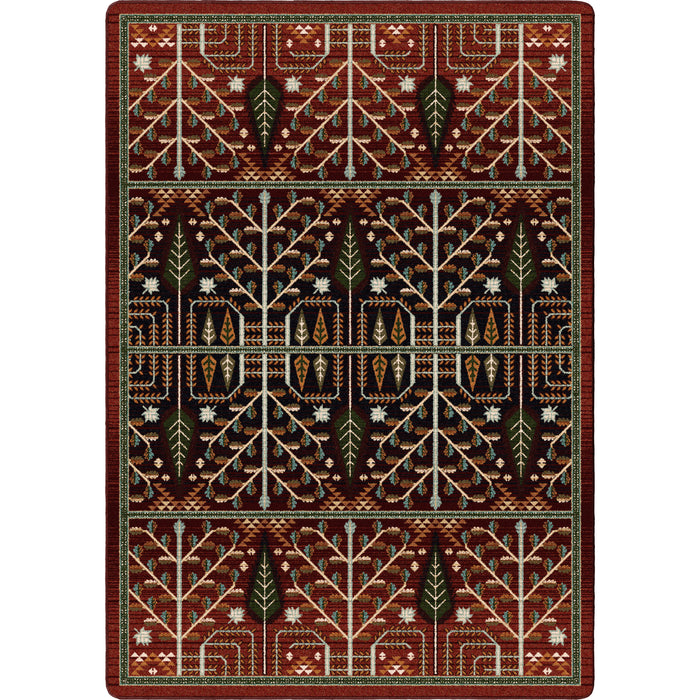 Image of an area rug, Flourish Forest - Garnet