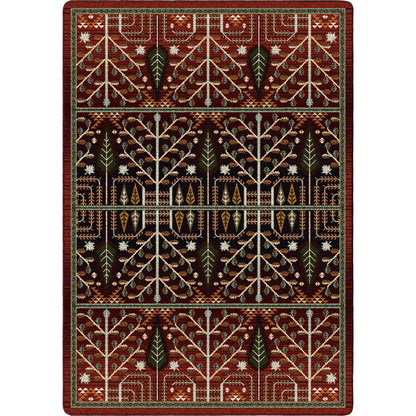 Image of an area rug, Flourish Forest - Garnet