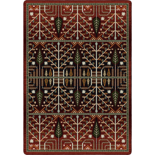 Image of an area rug, Flourish Forest - Garnet