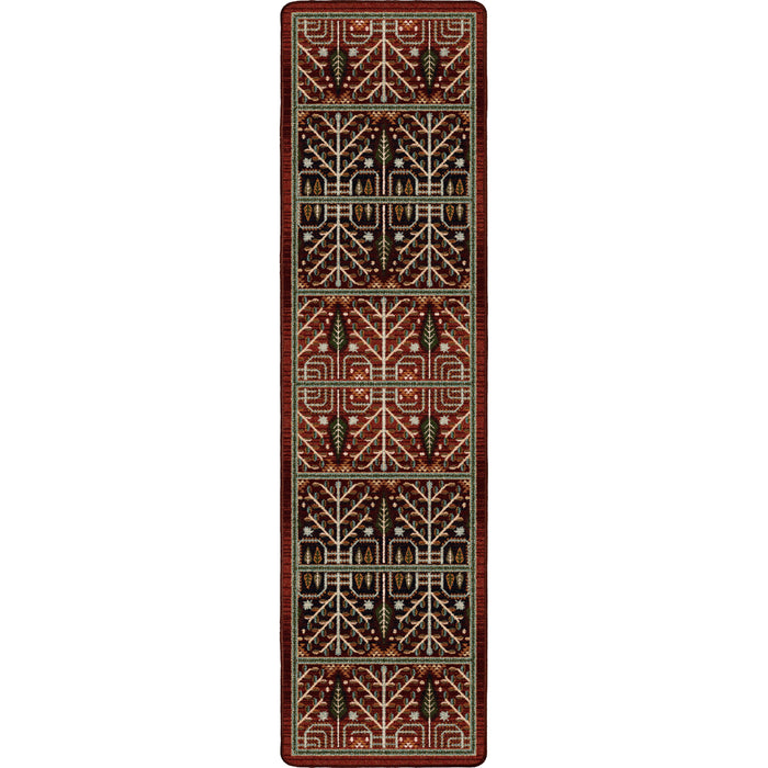 Image of an area rug, Flourish Forest - Garnet