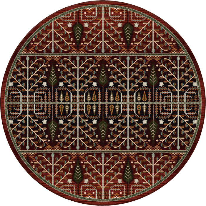 Image of an area rug, Flourish Forest - Garnet