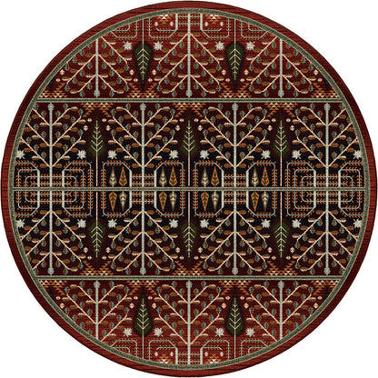 Image of an area rug, Flourish Forest - Garnet