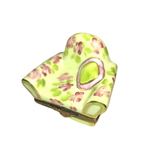 Flowered Chair Delight Limoges Box Porcelain Limoges furniture hat French Trinket Box